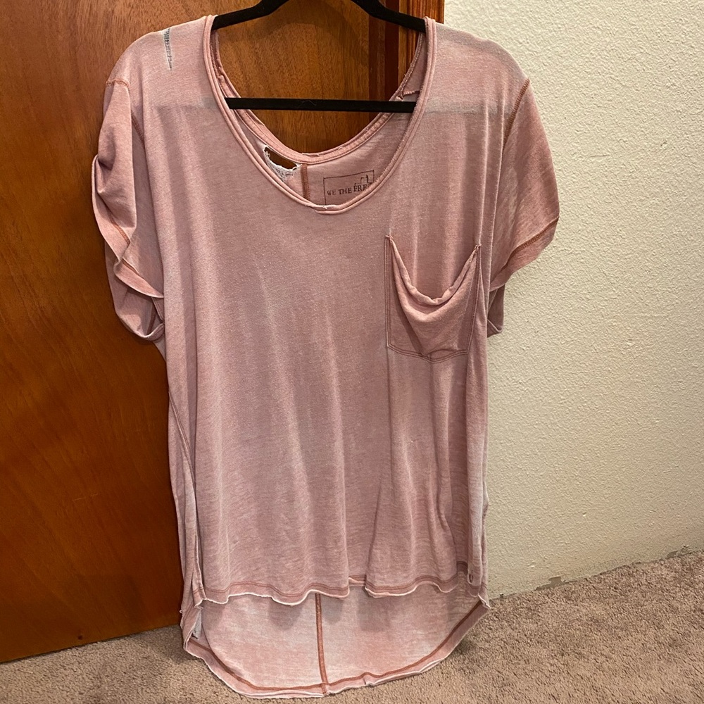 Free People destroyed pocket tee